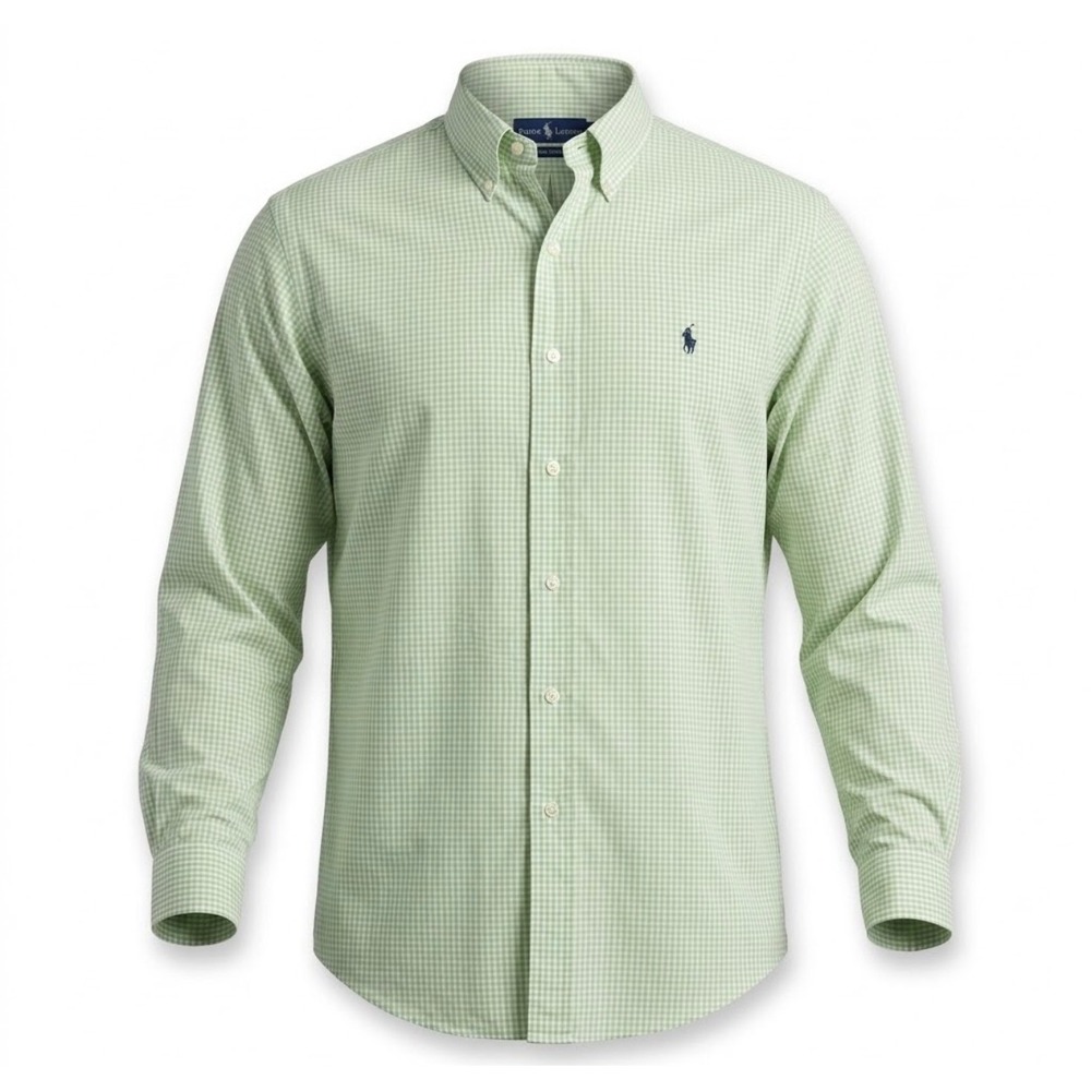Polo Ralph Lauren Blake Shirt Mens Large Green Gingham Check Cotton Button Down